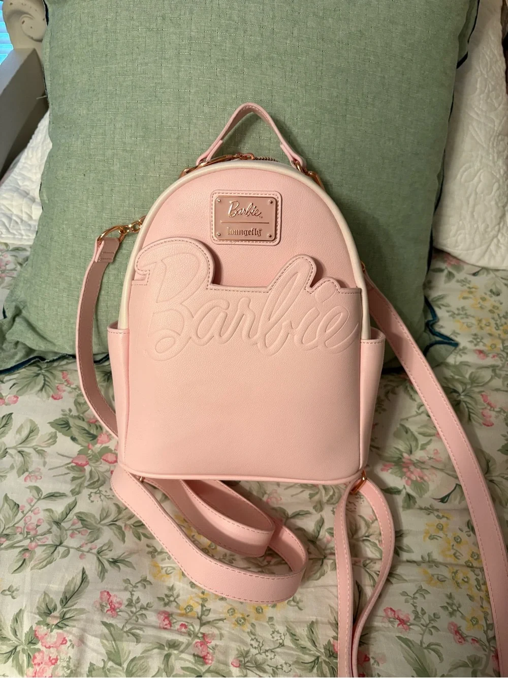 Loungefly Barbie Embossed Pink Mini Backpack